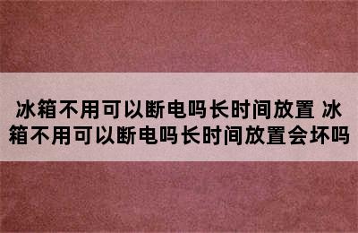 冰箱不用可以断电吗长时间放置 冰箱不用可以断电吗长时间放置会坏吗